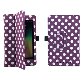 BuySKU72707 Fashion Dots Pattern PU Protective Magnetic Flip Case Cover with Stand for Google Nexus 7 Tablet PC (Purple)