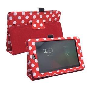 BuySKU72711 Fashion Dots Pattern PU Protective Magnetic Flip Case Cover with Stand for Google Nexus 7 Tablet PC (Red)