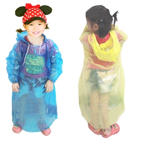 BuySKU72913 LW-1531 Durable Extra-large One-off Waterproof Vinyl Raincoat Rainwear for Children (Random Color)