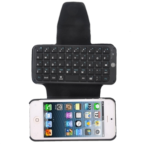 BuySKU72920 Mini Detachable Wireless Bluetooth Keyboard PU Protective Magnetic Flip Case with Stand for iPhone 5 (Black)