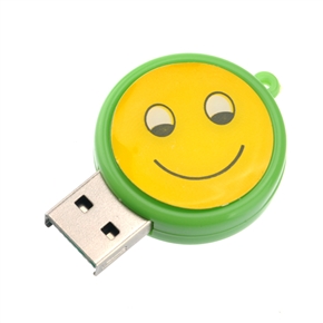 BuySKU72813 Mini Type Smile Face Style High-speed USB 2.0 Micro SD /TF Memory Card Reader (Green)