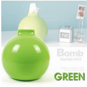 BuySKU72721 Novelty Plastic Round Bomb Shaped Tissue Box Paper Towel Tube Paper Pot (Green)