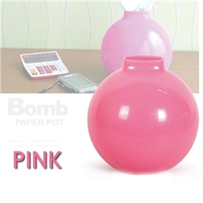 BuySKU72723 Novelty Plastic Round Bomb Shaped Tissue Box Paper Towel Tube Paper Pot (Pink)