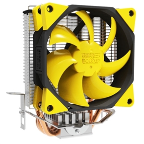 BuySKU72543 PCCooler S97 Butterfly Shaped Style Silent Shock-absorbing CPU Cooler with Detachable PWM Fan for Intel & AMD (Yellow)
