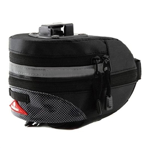BuySKU72754 Portable Bike Cycling Bicycle Saddle Bag Seat Bag Extensible Bag Pouch with Reflective Tape (Black)