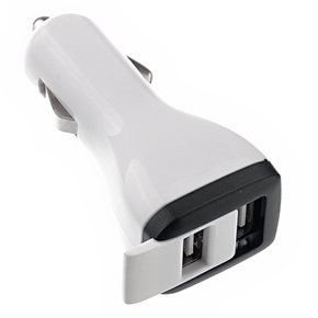 BuySKU72766 Portable Dual USB Output Car Charger Adapter for iPhone /iPad /iPod (White)