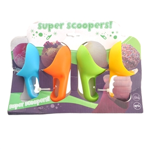BuySKU72600 Reusable Super Scoopers Funny Ice Cream Spoon in 4 Different Colors for Kids - 4 pcs/set