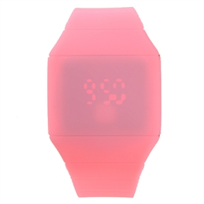 BuySKU72692 Stylish Unisex Touch Screen Digital LED Wrist Watch with Soft Plastic Band (Pink)