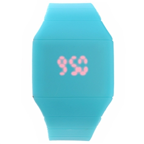 BuySKU72689 Stylish Unisex Touch Screen Digital LED Wrist Watch with Soft Plastic Band (Sky-blue)