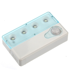 BuySKU67653 USB Rechargeable Super-thin 4-LEDs White Light Auto PIR Light Lamp