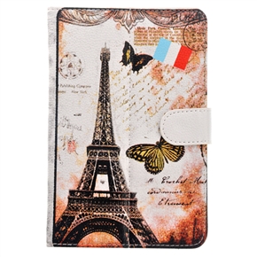Universal Leaning Tower & Eiffel Tower Pattern PU Protective Magnetic Flip Case with Stand for 7-inch Tablet PC 