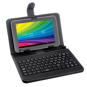 BuySKU72585 Universal Micro USB Keyboard PU Protective Case Cover with Stand for Ployer 7-inch Tablet PCs (Black)