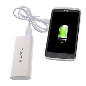 BuySKU73001 WOOL WPB-Q5 5200mAh Mobile Power Bank Battery Charger with LED Flashlight for iPhone /iPod /Samsung /Nokia (White)