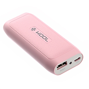 BuySKU72997 WOOL WPB-Q6 5600mAh Mobile Power Bank Battery Charger with LED Flashlight for iPhone /iPod /Samsung /Nokia (Pink)