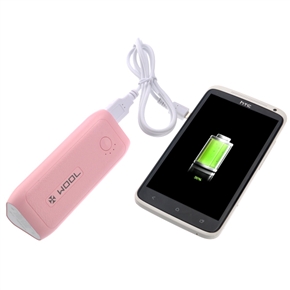 BuySKU72992 WOOL WPB-Q7 7200mAh Mobile Power Bank Battery Charger with LED Flashlight for iPhone /iPod /Samsung /Nokia (Pink)