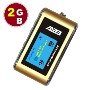 BuySKU73257 2GB OLED Screen MP3 Player with FM Radio and Voice Recorder - Golden