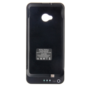 BuySKU73398 3800mAh Mobile Power Bank Backup Battery Protective Back Case with Stand for HTC One M7 (Black)