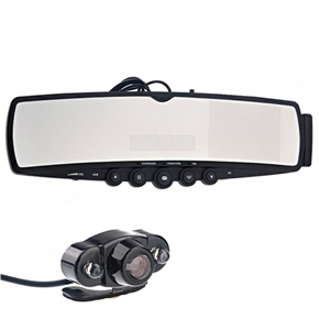 BuySKU73599 5608V2 Bluetooth Handsfree Car Rearview Mirror Kit with Parking Camera /TTS /MP3 Player /FM /Caller ID /SD Slot (Black)