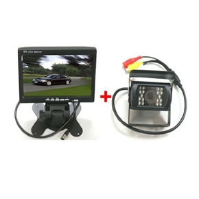 BuySKU73503 7-inch TFT-LCD Color Monitor & Waterproof Car Rearview Reversing Camera with Night Vision (Black)