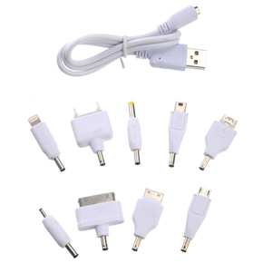 BuySKU73365 9-in-1 Different Cellphone Adapters Set with USB Adapter Cable for Mobile Power Bank (White)