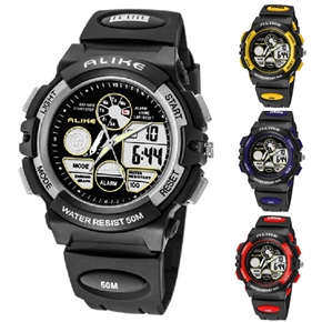 BuySKU73513 ALIKE AK5109 50M Waterproof Sport Men's Digital Wrist Watch with Date /Alarm /Timer /Night Light (Silver)