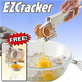 BuySKU73201 Creative Handheld Manual Egg Cracker Egg Separator Egg Beater for Kitchen (White)