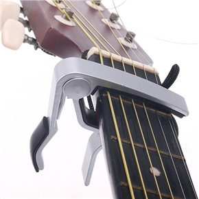 BuySKU73301 Durable Metal Single-handed Trigger Style Tune Quick-Change Guitar Capo (Silver)