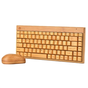 BuySKU70039 Eco-friendly Bamboo 88-key Wireless USB Keyboard and Optical Mouse Combo