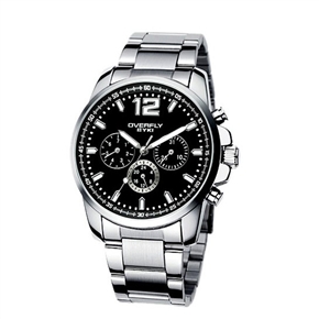 BuySKU73540 Fashion EYKI 8568 30M Waterproof Steel Band Luminous Men's Quartz Wrist Watch with Date /Week /24Hr Display (Black)