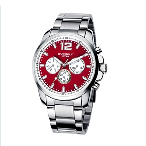 BuySKU73541 Fashion EYKI 8568 30M Waterproof Steel Band Luminous Men's Quartz Wrist Watch with Date /Week /24Hr Display (Red)