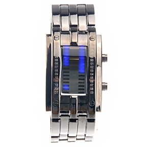 BuySKU73335 Fashion Waterproof Tungsten Steel Men's LED Electronic Wrist Watch with Date (Black)