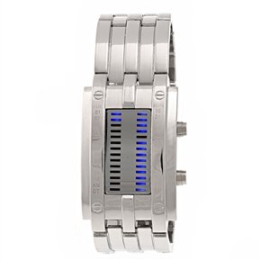 BuySKU73334 Fashion Waterproof Tungsten Steel Men's LED Electronic Wrist Watch with Date (Silver)