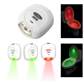 BuySKU73480 LV-001 Novelty Auto-sensing Red & Green Light LED Energy-efficient Toilet Night Light (White)
