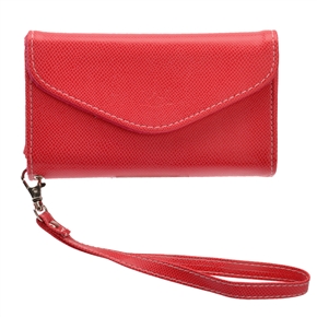 BuySKU73108 Left-right Open Style Smart PU Protective Pouch Case with Card Holder & Strap for iPhone 5 (Red)