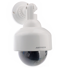 BuySKU73572 Realistic Looking Dummy Speed Dome Waterproof Security Camera with Flashing Red Light (White)