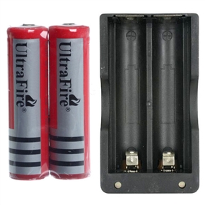 BuySKU73263 UltraFire 18650 3.7V 3000mAh Protected Rechargeable Li-ion Batteries & 18650 Battery Travel Charger Set