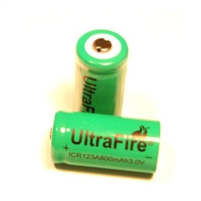 BuySKU73498 UltraFire CR123A 16340 3.0V 800mAh Rechargeable Li-ion Battery - One Pair (Green)