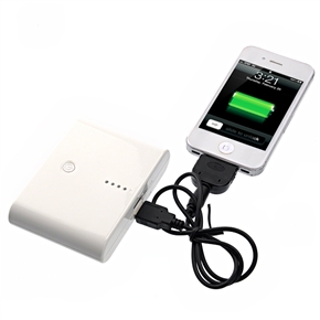 BuySKU73665 12000mAh Dual USB Output Mobile Power Bank Battery Charger for iPhone /iPad /Samsung /Nokia (White)