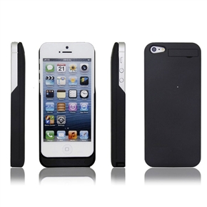 BuySKU73489 2000mAh Mobile Power Bank Backup Battery Protective Back Case Cover with Stand for iPhone 5 (Black)