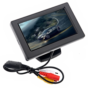 BuySKU73784 4.3-inch Car Rearview LCD Monitor with 2 AV-input & Detachable Sunshade for Car DVD /VCD /GPS /Camera (Black)