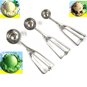 BuySKU73633 4cm/5cm/6cm Stainless Steel Ice Cream Scoop Spoon Melon Baller Kitchen Tool - 3 pcs/set (Silver)