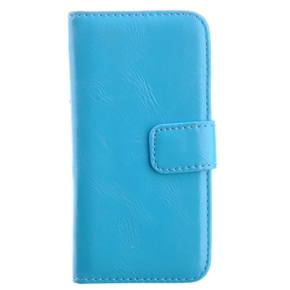 BuySKU73687 Detachable Crazy Horse Pattern PU Protective Magnetic Case Cover with Card Holders for iPhone 5 (Blue)