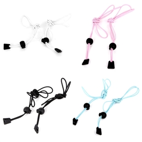 BuySKU73956 Durable No-tie Elastic Shoelaces Shoe Laces with Locks - 4 pairs/set (Black & White & Sky-blue & Pink)