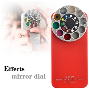 BuySKU73717 Funny Special Lens & Filter Turret Hard Protective Back Case Cover for iPhone 5 (Red)