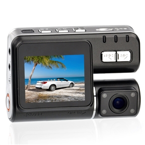 BuySKU65587 I1000 HD 720P 2.0-inch TFT Screen Wide Angle Car DVR with AV-out Night Vision Rotatable Camera External Camera