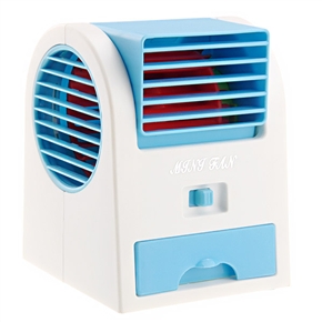 BuySKU73889 No.1360 3 * AA /USB Powered Mini Fragrance Air-conditioning Cooling Fan for Laptop /Notebook /PC (Blue)