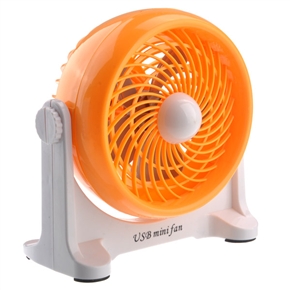 BuySKU73884 No.518 2-Mode 180-degree Rotary Plastic USB Powered Mini Desktop Fan for PC /Laptop /Notebook (Orange)