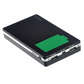 BuySKU73623 Portable 12000mAh Dual USB Output Mobile Power Bank Battery Charger for iPhone /iPad /Samsung /Nokia /LG /PSP (Black)