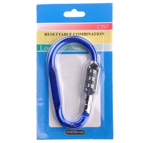 BuySKU73902 Portable Climbing Hook Carabiner Shaped Resettable Combination Lock Password Lock