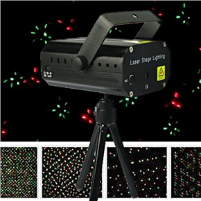 BuySKU73865 Portable Red & Green 4 Patterns DJ Disco Bar Laser Stage Lighting LED Laser Light Projector with Tripod (Black)